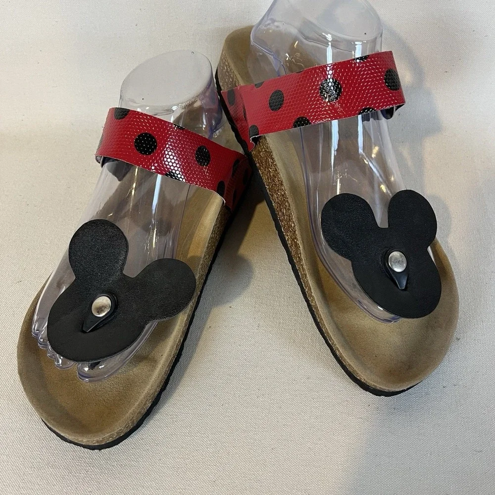Mickey Minnie‎ Thong Sandals Cork 10.5 Adjustable